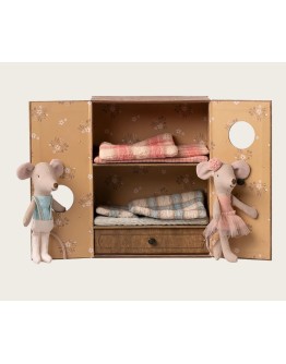 MAILEG - Ballet mice in dance studio, Little sister and brother