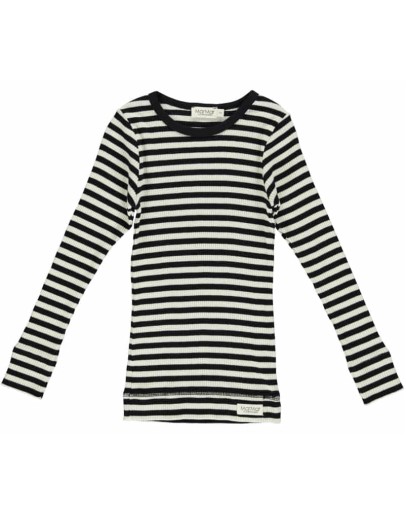 MARMAR COPENHAGEN - Longsleeve Modal Stripes Tee - Black/Off white