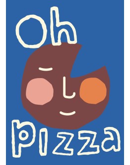 MELLA MELLA - Poster OOOOH PIZZA - Blauw