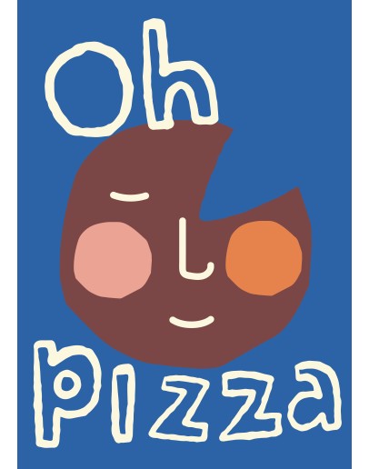 MELLA MELLA - Poster OOOOH PIZZA - Blauw MELLA MELLA - Poster OOOOH PIZZA - Blauw