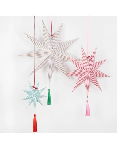 MERI MERI - Stripe Star Decorations Set of 3
