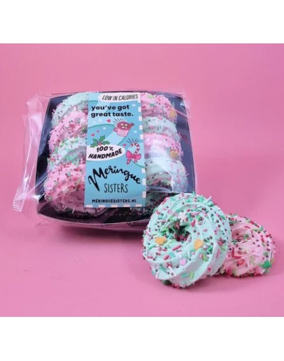 MERINGUE SISTERS - Meringue Kerstkransjes vanille - 8 stuks