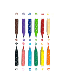 OOLY - x Peanuts: Double-Ended Brush & Stamp Markers (Set of 6 / 12 Colors)