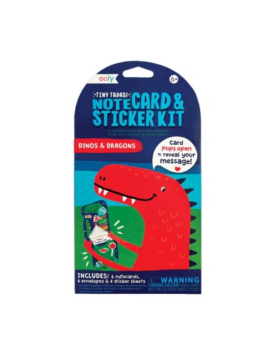 OOLY - Tiny Tadas! Note Cards & Sticker Set – Dinos & Dragons