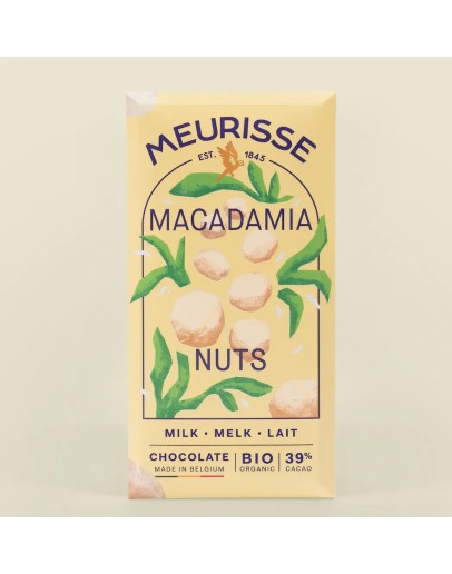 MEURISSE - Biologische melkchocolade met macadamianoten (100 g)