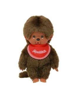 MONCHHICHI - Jongen bruin met slab rood - 20cm