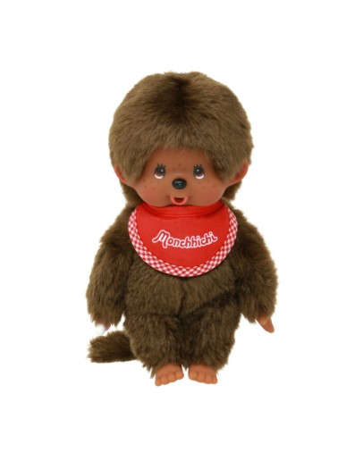 MONCHHICHI - Jongen bruin met slab rood - 20cm