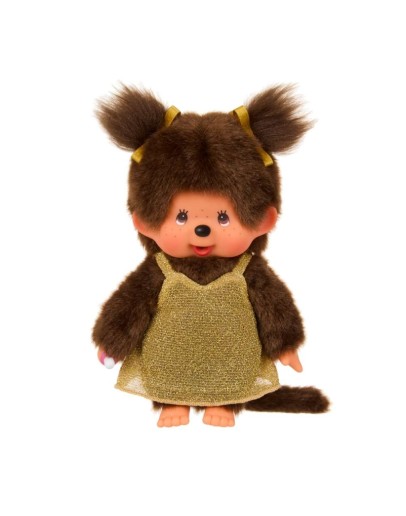 MONCHHICHI - Meisje in gouden glitterjurk - 20 cm MONCHHICHI - Meisje in gouden glitterjurk - 20 cm