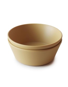 MUSHIE - Kom rond - set van twee - Mosterd