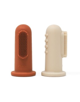 MUSHIE - Finger toothbrush - Clay/Shifting sand