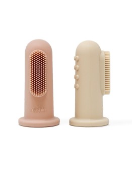 MUSHIE - Finger toothbrush - Blush/Shifting sand