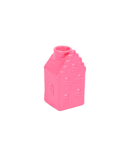 HOUSEVITAMIN - Kaarshouder Huis Keramiek - Neon Roze