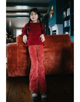 PETIT BLUSH - Bowie Flared pants velours - Red Leopard