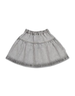 PETIT BLUSH - Jeans Ruffle skirt - Washed light Grey