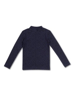 PETIT BLUSH - Longsleeve Rib Turtle Neck - Blue Leopard