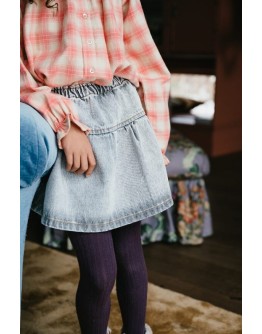 PETIT BLUSH - Jeans Ruffle skirt - Washed light Grey