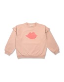 PETIT BLUSH - Sweater Ruffle "KISS" - Brazilian Sand