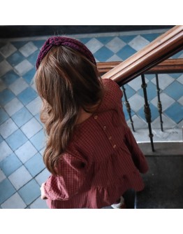 PETIT BLUSH - Twisted headband - Grape wine leopard AOP