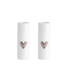 RÄDER -  Mini vases heart set of 2 pcs - Silver