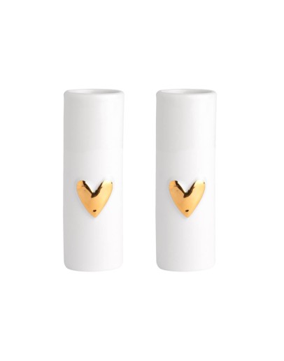 RÄDER -  Mini vases heart set of 2 pcs - Gold