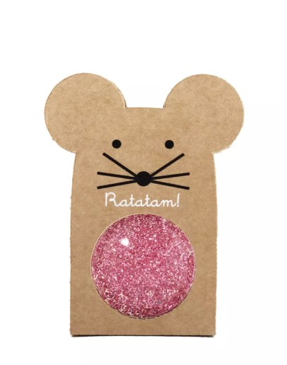 RATATAM - Stuiterbal Glitter Mouse - Pink