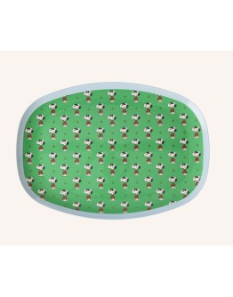 RICE - Large Rectangular Dinner Plate - Green - Snoopy Print