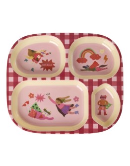RICE - Kids 4 Room Plate - Pink - Hero Print
