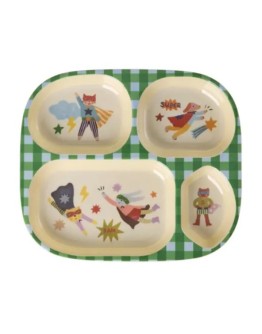 RICE - Kids 4 Room Plate - Green - Hero Print