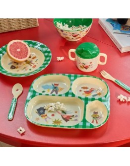 RICE - Kids 4 Room Plate - Green - Hero Print