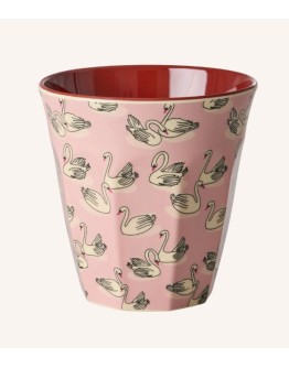 RICE - Medium Melamine Beker - Rhubarb Pink - Swan in Paris