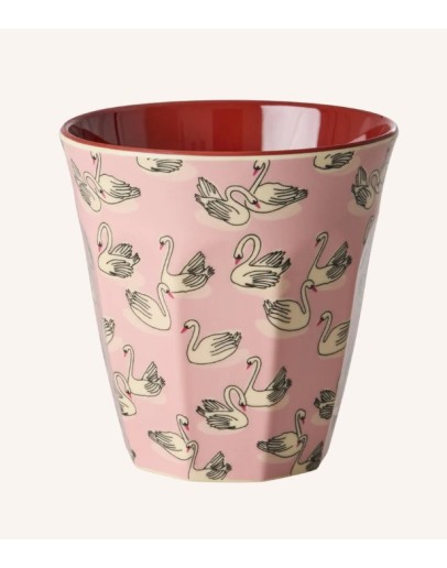 RICE - Medium Melamine Beker - Rhubarb Pink - Swan in Paris