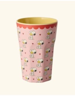 RICE - Large Melamine Beker - Pink Snoopy Print