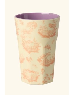 RICE - Large Melamine Beker - Cream Toile de rice Print