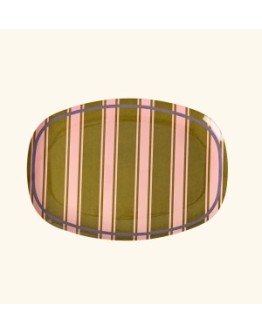RICE - Large Rectangular Dinner Plate - Multicolor - Stripe Delight