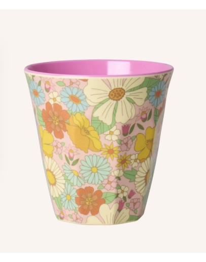 RICE - Medium Melamine Beker - Flower Power Print