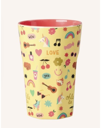 RICE - Large Melamine Beker - Unicorn love print