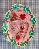 RICE - Melamine Xmas serving dish - Pink with Hawthorn edge RICE - Melamine Xmas serving dish - Pink with Hawthorn edge