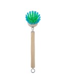RICE - Afwasborstel Rond hout - Turquoise