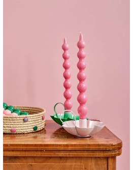 RICE - Set van twee bubbel kaarsen - Roze