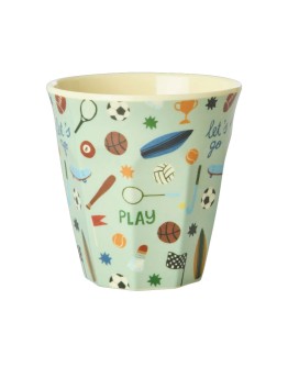 RICE - Medium Melamine Beker - Zacht groen - Sports Print