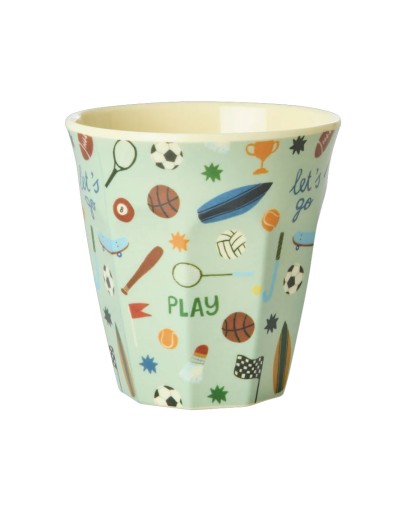 RICE - Medium Melamine Beker - Zacht groen - Sports Print
