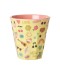 RICE - Medium Melamine Beker - Zacht geel - Unicorn Love Print