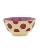 RICE - Medium Melamine Bowl - Purple Dots Print