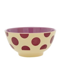 RICE - Medium Melamine Bowl - Purple Dots Print