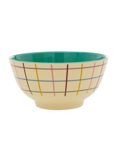 RICE - Medium Melamine Bowl - Check Print