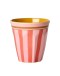 RICE - Medium Melamine Beker - Roze - Organic Stripes Print