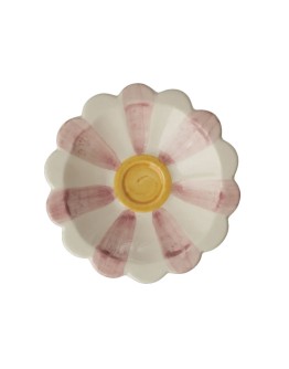 RICE - Small Ceramic Dipping Bowl - Pink - Hand-painted Stripes