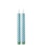 RICE - Set van twee led kaarsen - Streep blauw