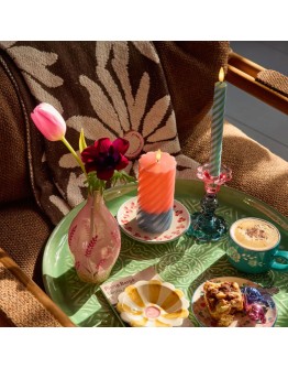 RICE - Set van twee led kaarsen - Streep blauw