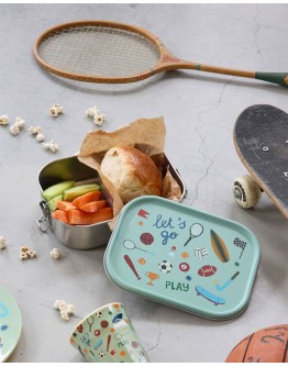 RICE - RVS Lunchbox - Zacht groen - Sports Print